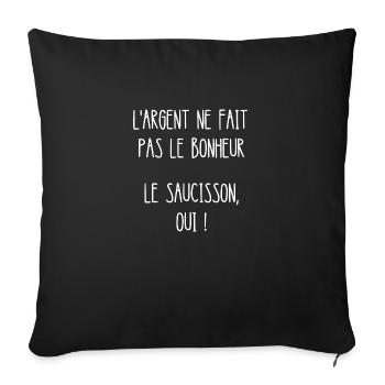 l'argent ne fait pas le bonheur - Housse de coussin décorative 45 x 45 cm - noir - Devant