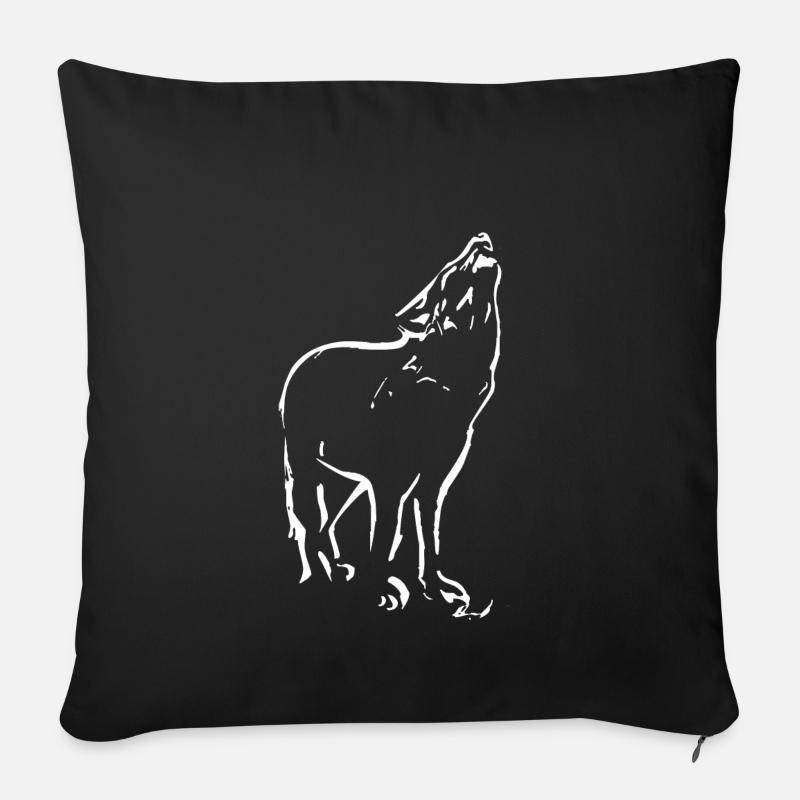 WOLF - Sofakissenbezug 45 x 45 cm - Schwarz
