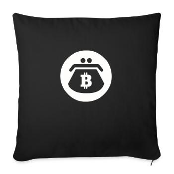 Porte-monnaie bitcoin - Housse de coussin décorative 45 x 45 cm - noir - Devant