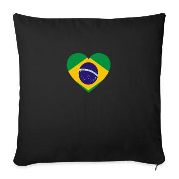 Love amour cadeau brazil brésil - Housse de coussin décorative 45 x 45 cm - noir - Devant