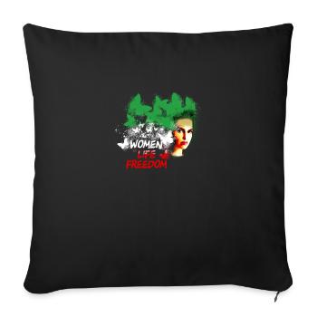 Women Life Freedom,Freedom,Iran,Butterflies - Sofa pillowcase 17,3'' x 17,3'' (45 x 45 cm) - black - Front