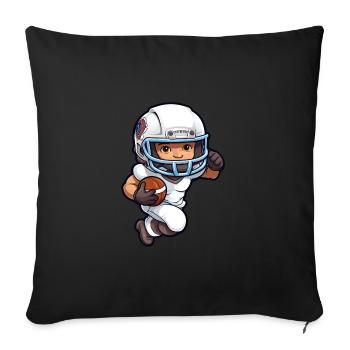 Touchdown Champion : le talent du football en action - Housse de coussin décorative 45 x 45 cm - noir - Devant