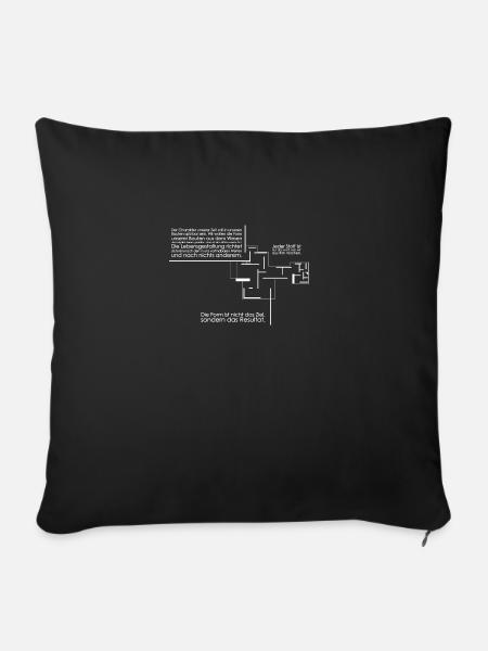 Mies van der Rohe - Landhaus Architekt Geschenk - Sofakissenbezug 45 x 45 cm - Schwarz