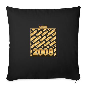2008 - Sofakissenbezug 45 x 45 cm - Schwarz - Vorne