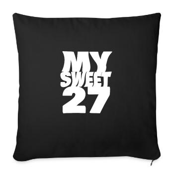 27 - Housse de coussin décorative 45 x 45 cm - noir - Devant