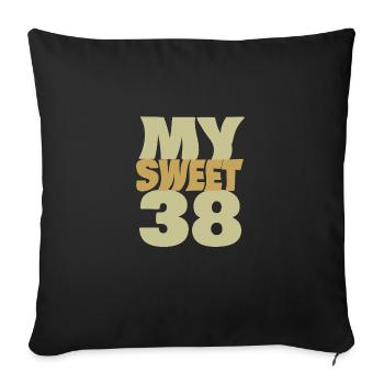 38 - Sofa pillowcase 17,3'' x 17,3'' (45 x 45 cm) - black - Front