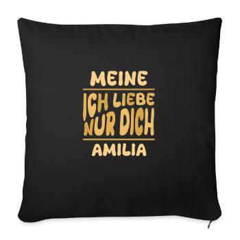 Mme Amilia - Housse de coussin décorative 45 x 45 cm - noir - Devant