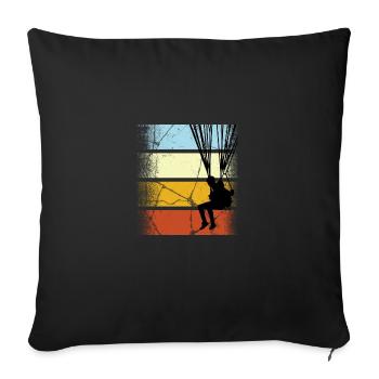 Paragliding Gleitschirmflieger Pilot Vintage Gesch - Sofa pillowcase 17,3'' x 17,3'' (45 x 45 cm) - black - Front