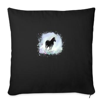 Horse,Haflinger, Graffiti, Painting,Blue,Icelander - Sofa pillowcase 17,3'' x 17,3'' (45 x 45 cm) - black - Front