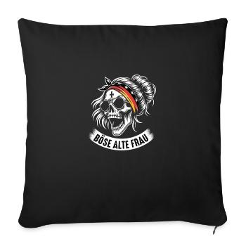 Böse Alte Frau Dame Sarkasmus Deutsche Flagge - Sofakissenbezug 45 x 45 cm - Schwarz - Vorne
