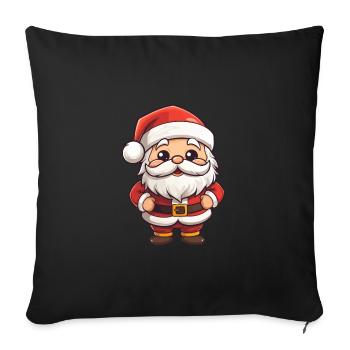 Cute little Santa Claus with beard and hat - Sofa pillowcase 17,3'' x 17,3'' (45 x 45 cm) - black - Front