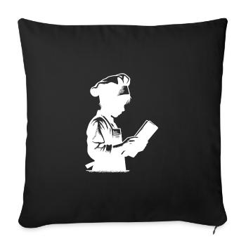 Trainee Chef and Hobby Baker Silhouette Portrait - Sofa pillowcase 17,3'' x 17,3'' (45 x 45 cm) - black - Front