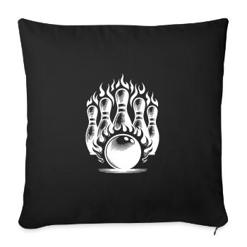 Bowling ball and bowling pins in flames - Sofa pillowcase 17,3'' x 17,3'' (45 x 45 cm) - black - Front