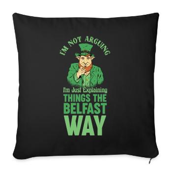 Irish Belfast St Patrick's Day Quote - Sofa pillowcase 17,3'' x 17,3'' (45 x 45 cm) - black - Front