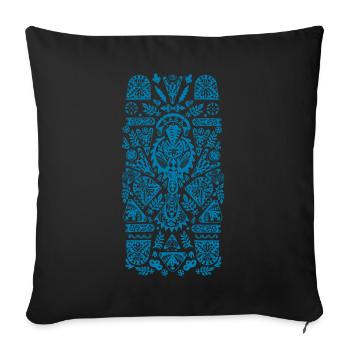 Blue organic pattern - Sofa pillowcase 17,3'' x 17,3'' (45 x 45 cm) - black - Front