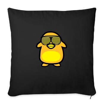 cool penguin - Sofa pillowcase 17,3'' x 17,3'' (45 x 45 cm) - black - Front