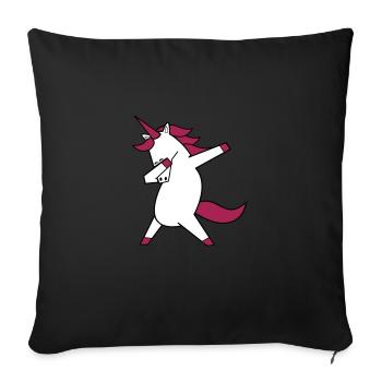 dabbing unicorn - Sofa pillowcase 17,3'' x 17,3'' (45 x 45 cm) - black - Front