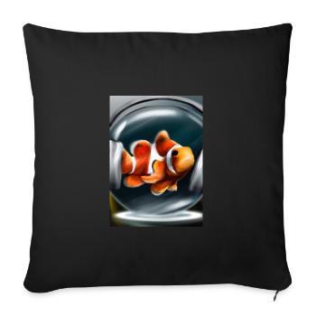 Clownfisch Kopfhörer - Sofakissenbezug 45 x 45 cm - Schwarz - Vorne