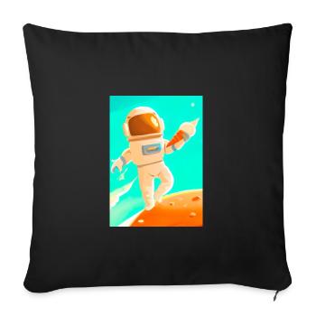 Astronaut mit Eiscreme - Sofakissenbezug 45 x 45 cm - Schwarz - Vorne