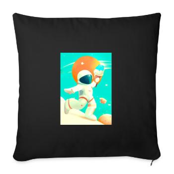 Astronaut mit Eiscreme - Sofakissenbezug 45 x 45 cm - Schwarz - Vorne