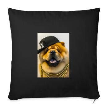 Cooler Hund mit Mütze - Sofakissenbezug 45 x 45 cm - Schwarz - Vorne