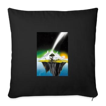 Flying Island Outer Space - Sofakissenbezug 45 x 45 cm - Schwarz - Vorne