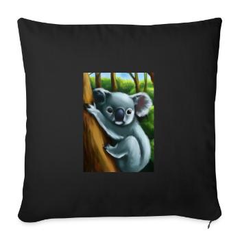 Ein Koala hängt an einem Baum - Sofakissenbezug 45 x 45 cm - Schwarz - Vorne