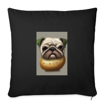 Kartoffel-Hund-Gesicht - Sofakissenbezug 45 x 45 cm - Schwarz - Vorne