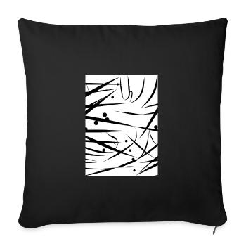 Linien und Punkte - Sofakissenbezug 45 x 45 cm - Schwarz - Vorne