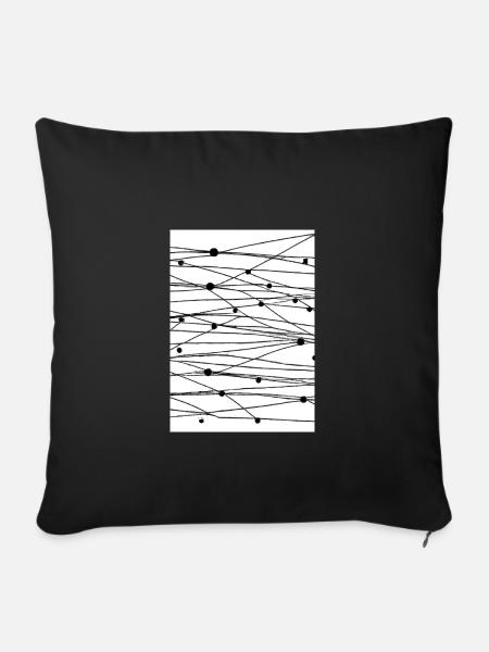 Linien und Punkte - Sofakissenbezug 45 x 45 cm - Schwarz