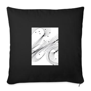 Linien und Punkte - Sofakissenbezug 45 x 45 cm - Schwarz - Vorne