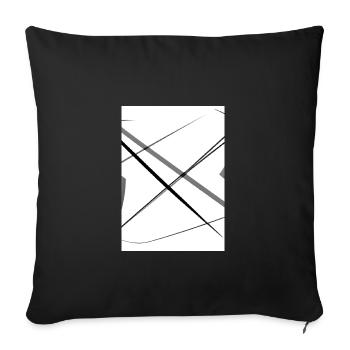 Linien und Punkte - Sofakissenbezug 45 x 45 cm - Schwarz - Vorne