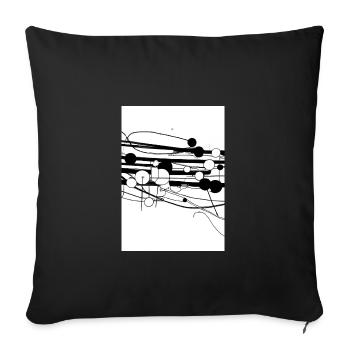 Linien und Punkte - Sofakissenbezug 45 x 45 cm - Schwarz - Vorne