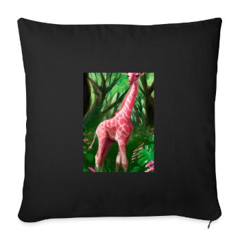Rosa Giraffe - Sofakissenbezug 45 x 45 cm - Schwarz - Vorne