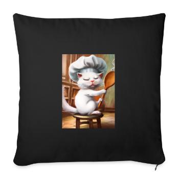 Chefkoch Katze - Sofakissenbezug 45 x 45 cm - Schwarz - Vorne