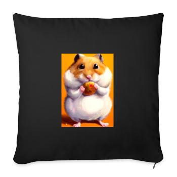 Hamster frisst - Sofakissenbezug 45 x 45 cm - Schwarz - Vorne