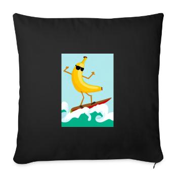 Surfen Banane - Sofakissenbezug 45 x 45 cm - Schwarz - Vorne