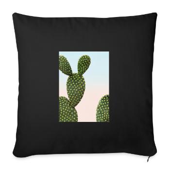 Ausgefallener Kaktus - Sofakissenbezug 45 x 45 cm - Schwarz - Vorne
