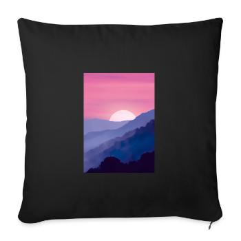 Rosa Sonnenuntergang - Sofakissenbezug 45 x 45 cm - Schwarz - Vorne