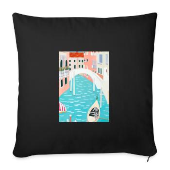 Venedig Italien - Sofakissenbezug 45 x 45 cm - Schwarz - Vorne