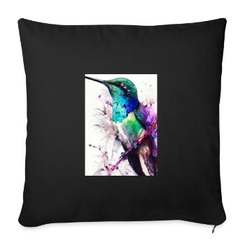 Bunter Vogel - Sofakissenbezug 45 x 45 cm - Schwarz - Vorne