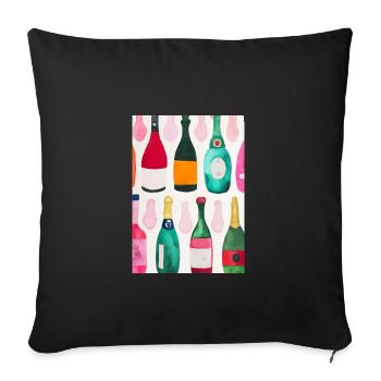 Flaschen-Muster-Malerei - Sofakissenbezug 45 x 45 cm - Schwarz - Vorne