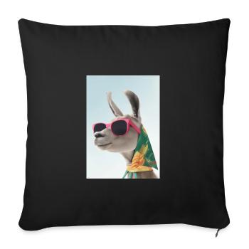 Ferienmode Lama - Sofakissenbezug 45 x 45 cm - Schwarz - Vorne