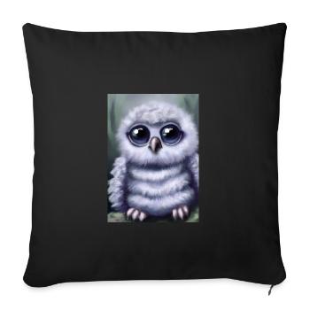 Baby-Kauz - Sofakissenbezug 45 x 45 cm - Schwarz - Vorne