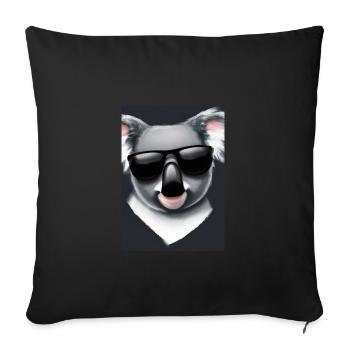 Koala mit Sonnenbrille - Sofakissenbezug 45 x 45 cm - Schwarz - Vorne