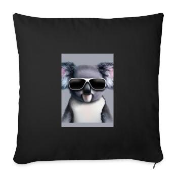 Koala mit Sonnenbrille - Sofakissenbezug 45 x 45 cm - Schwarz - Vorne