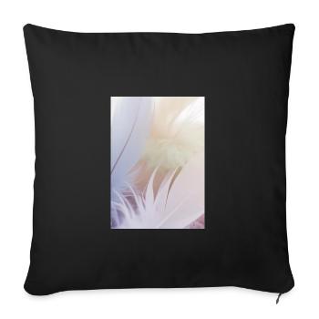 Pastellfarbene Federn - Sofakissenbezug 45 x 45 cm - Schwarz - Vorne
