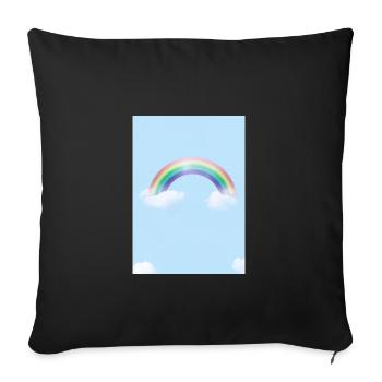 Regenbogen und Wolken - Sofakissenbezug 45 x 45 cm - Schwarz - Vorne