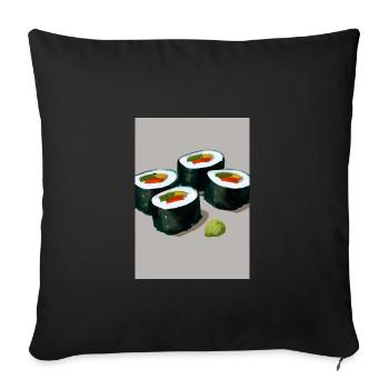 Sushi-Rollen - Sofakissenbezug 45 x 45 cm - Schwarz - Vorne