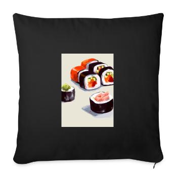 Sushi-Rollen - Sofakissenbezug 45 x 45 cm - Schwarz - Vorne